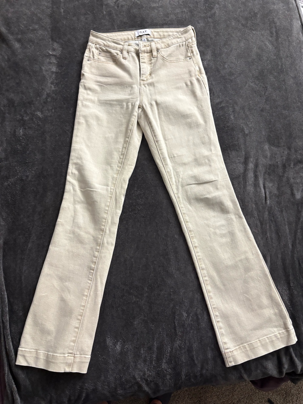 Oat New York Cream Boot‑Cut Jeans with Flare